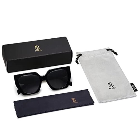 Large Oversized Polarized Sunglasses Square Cateye Style UV400 Protection main image 8